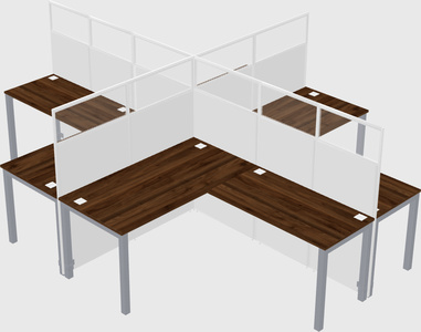 Shared l-shaped cubicles