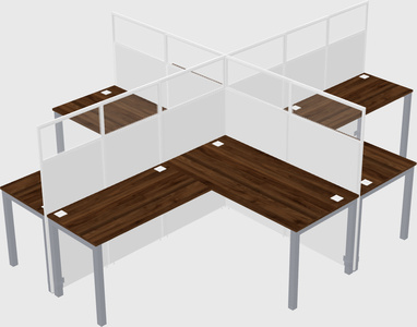 Shared l-shaped cubicles