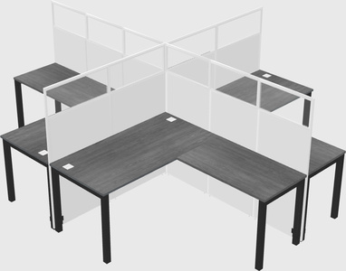 Shared l-shaped cubicles