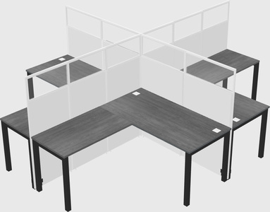 Shared l-shaped cubicles