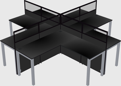 Shared l-shaped cubicles