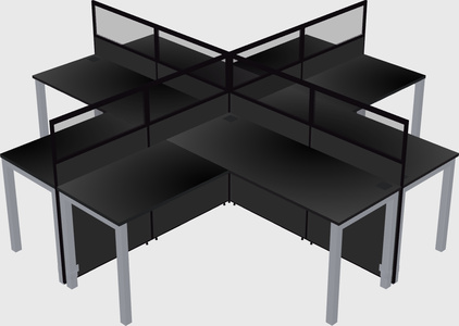Shared l-shaped cubicles