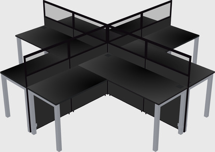 Shared l-shaped cubicles