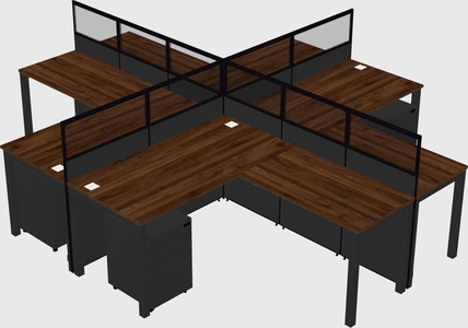 Shared l-shaped cubicles