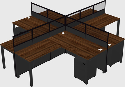 Shared l-shaped cubicles