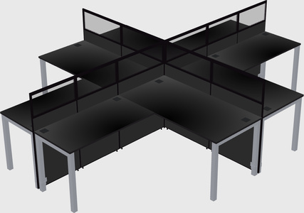 Shared l-shaped cubicles