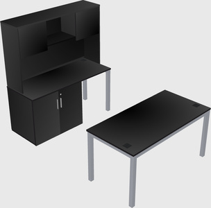 Parallel desk + cabinet