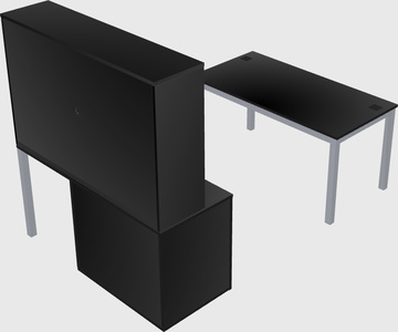 Parallel desk + cabinet