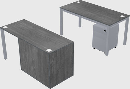 Parallel desk + cabinet