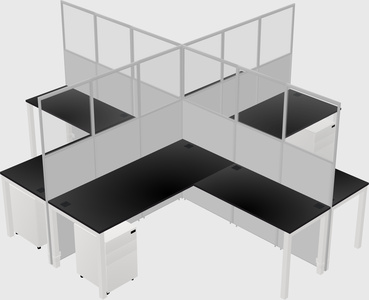 Shared l-shaped cubicles