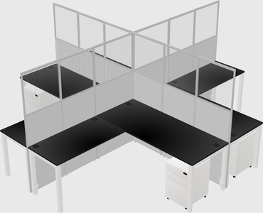 Shared l-shaped cubicles
