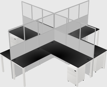 Shared l-shaped cubicles