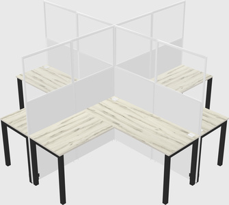 Shared l-shaped cubicles