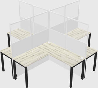 Shared l-shaped cubicles