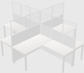 Shared l-shaped cubicles