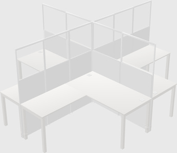 Shared l-shaped cubicles