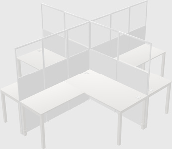 Shared l-shaped cubicles