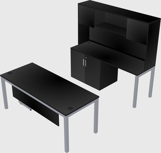 Parallel desk + cabinet