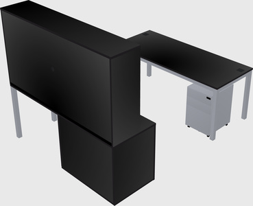 Parallel desk + cabinet