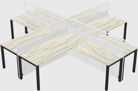 Shared l-shaped cubicles