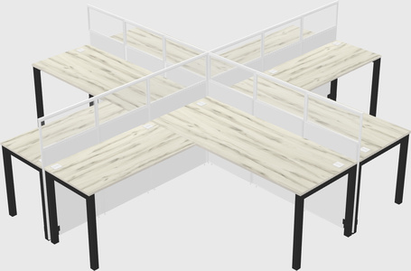 Shared l-shaped cubicles