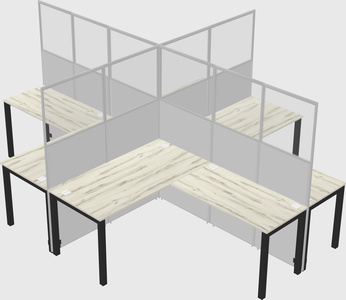Shared l-shaped cubicles
