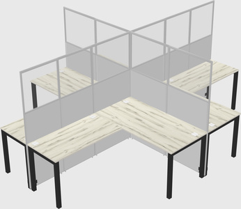 Shared l-shaped cubicles