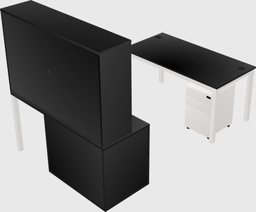 Parallel desk + file cabinet