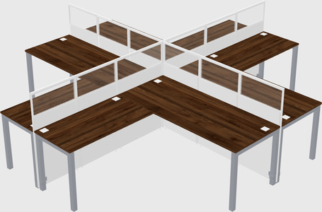 Shared l-shaped cubicles