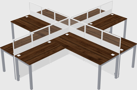 Shared l-shaped cubicles