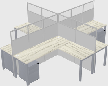 Shared l-shaped cubicles