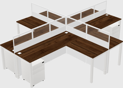 Shared l-shaped cubicles