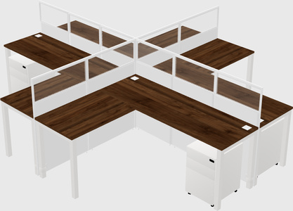 Shared l-shaped cubicles