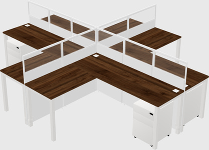 Shared l-shaped cubicles