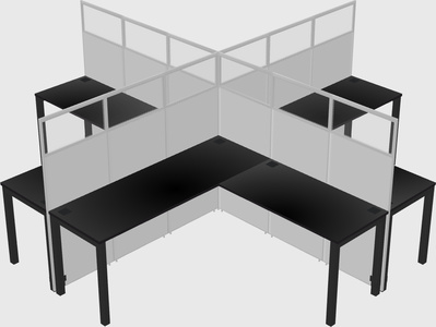 Shared l-shaped cubicles