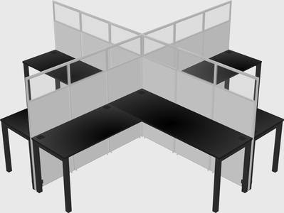 Shared l-shaped cubicles