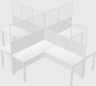 Shared l-shaped cubicles