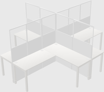 Shared l-shaped cubicles