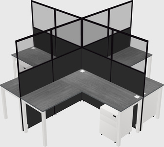 Shared l-shaped cubicles