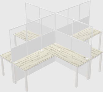 Shared l-shaped cubicles