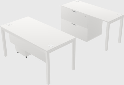 Parallel desk + file cabinet
