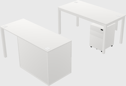 Parallel desk + file cabinet