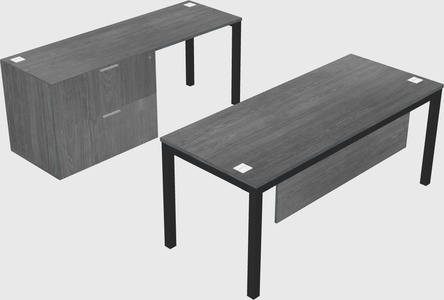 Parallel desk + file cabinet