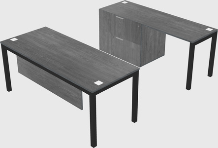Parallel desk + file cabinet