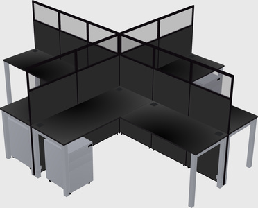 Shared l-shaped cubicles