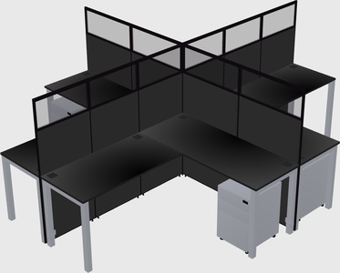 Shared l-shaped cubicles