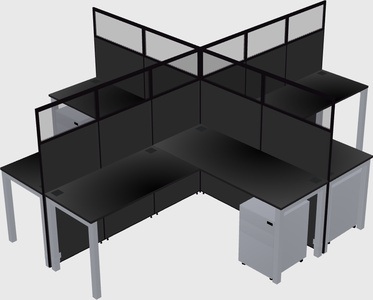 Shared l-shaped cubicles