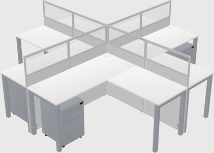 Shared l-shaped cubicles
