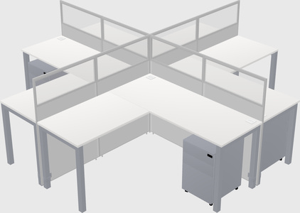 Shared l-shaped cubicles