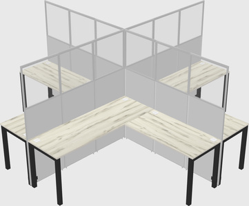 Shared l-shaped cubicles